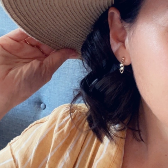 Gold Filled Dangle 3 Link Post Earrings - Picture 7 of 8